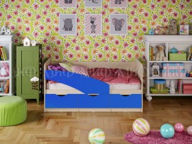 Кровать Бабочки 2,0м (Синий матовый) в Краснокаменске - krasnokamensk.katalogmebeli.com | фото