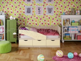 Кровать Бабочки 2,0м (Ваниль матовый) в Краснокаменске - krasnokamensk.katalogmebeli.com | фото
