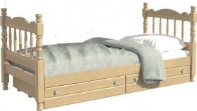 Кровать одинарная Аленка из массива сосны 800*1890 Сосна в Краснокаменске - krasnokamensk.katalogmebeli.com | фото